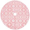 vidaXL Luxury Christmas Tree Skirt with Sock Pink 150 cm Fabric