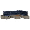 vidaXL Garden Sofa Set with Cushion 9 pcs Grey Poly rattan