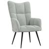 vidaXL Relaxing Chair with a Stool Light Grey Velvet