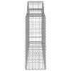 vidaXL Arched Gabion Baskets 6 pcs 200x30x80/100 cm Galvanised Iron