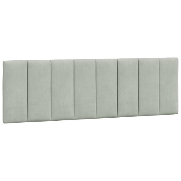 vidaXL Headboard Cushion "Hanko" Light Grey 152 cm Queen Velvet