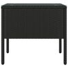 vidaXL Side Table Black 53x37x48 cm Poly Rattan and Tempered Glass