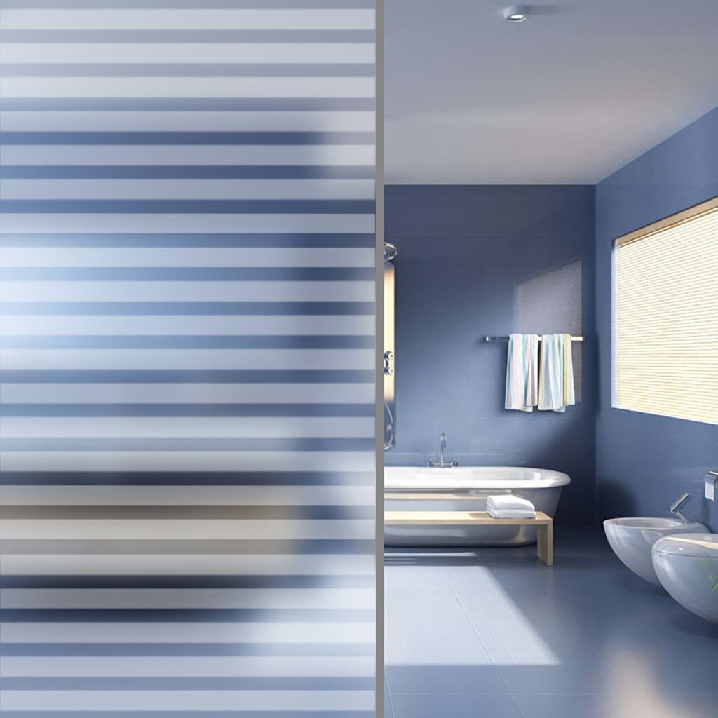 vidaXL Window Film Frosted Stripes Design 0.9x50 m PVC