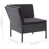vidaXL 8 Piece Garden Lounge Set with Cushions Poly Rattan Black