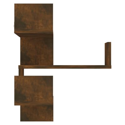 vidaXL Wall Corner Shelves 2 pcs Smoked Oak 40x40x50 cm Engineered Wood