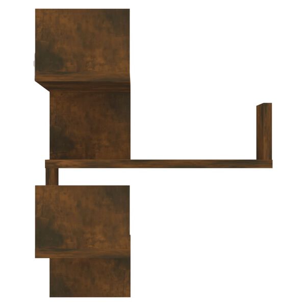 vidaXL Wall Corner Shelves 2 pcs Smoked Oak 40x40x50 cm Engineered Wood