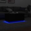 vidaXL Coffee Table with LED Lights Black 90x50x40 cm