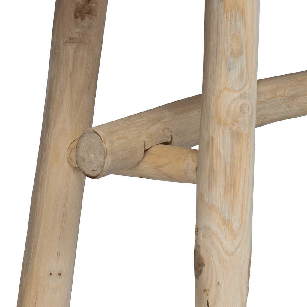 vidaXL Bench Real Leather Teak