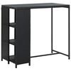 vidaXL Bar Table with Storage Rack Black 120x60x110 cm Poly Rattan