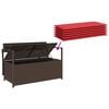 vidaXL Garden Storage Bench with Cushion Brown Poly Rattan