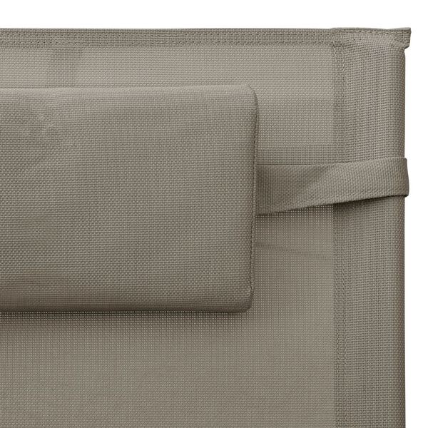 vidaXL Sun Lounger Textilene Taupe and Grey