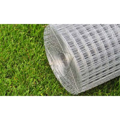vidaXL Chicken Wire Fence Galvanised Steel 10x1 m Silver