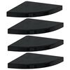 vidaXL Floating Corner Shelves 4 pcs High Gloss Black 35x35x3.8 cm MDF