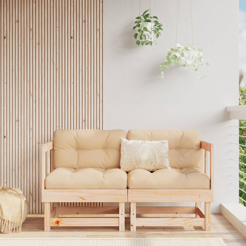 vidaXL Garden Corner Sofas 2 pcs Solid Wood Pine