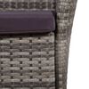 vidaXL 7 Piece Outdoor Dining Set with Cushions Poly Rattan Grey