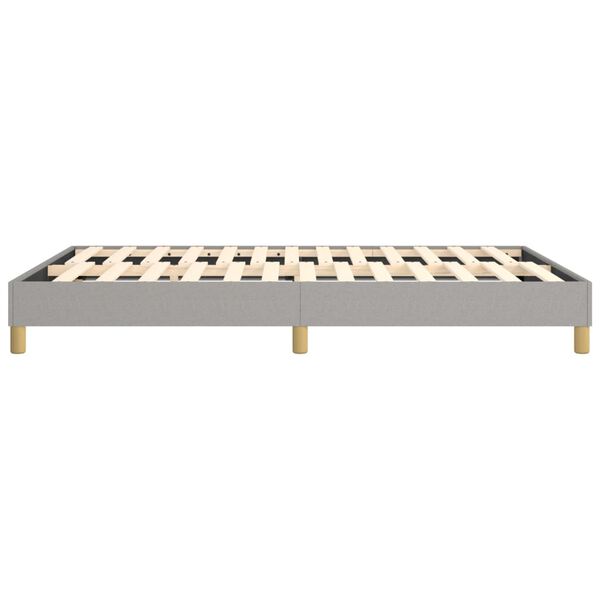 vidaXL Bed Frame without Mattress Light Grey Queen Fabric (US Only)