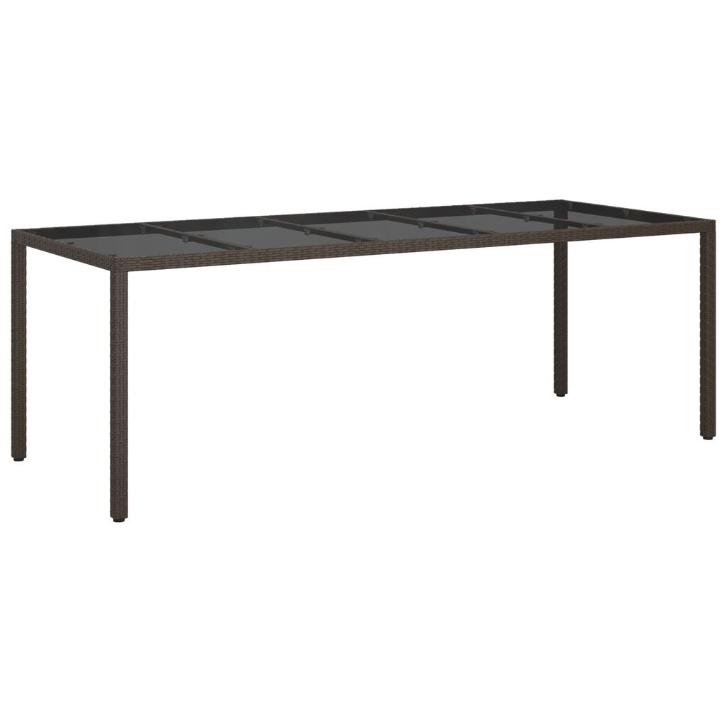 vidaXL Garden Dining Table Brown 250x100x75 cm Poly Rattan