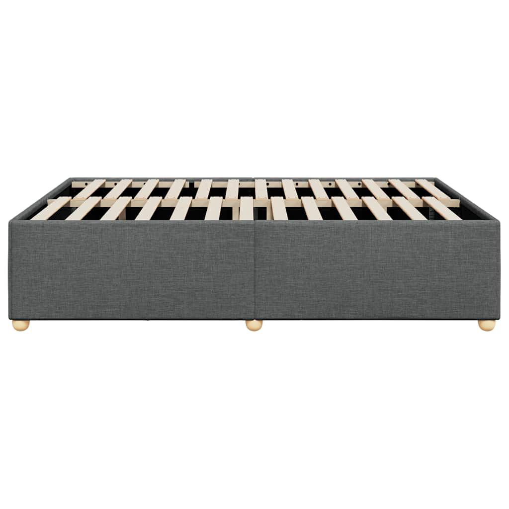 vidaXL Bed Frame without Mattress Dark Grey Queen Fabric
