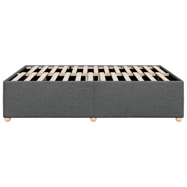 vidaXL Bed Frame without Mattress Dark Grey Queen Fabric