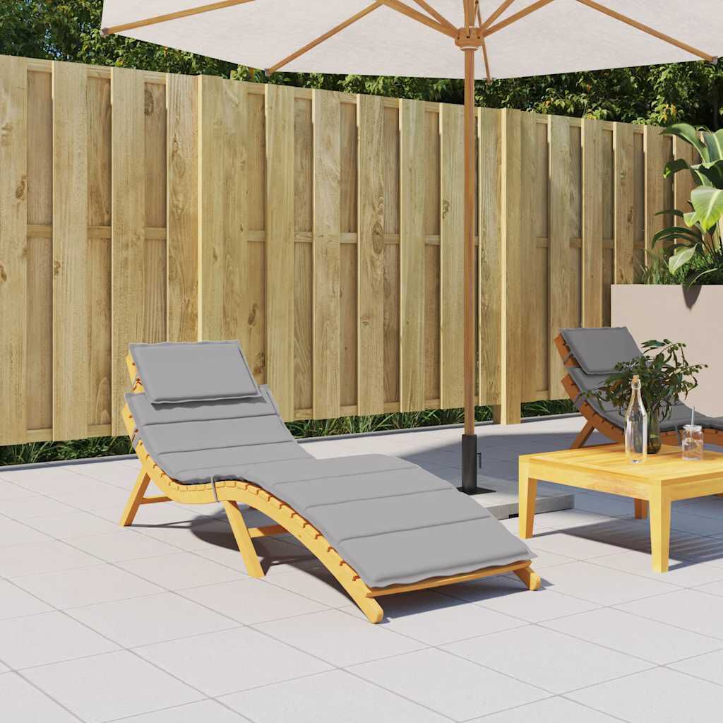 vidaXL Sun Lounger Cushion Grey 186x58x4cm Oxford Fabric