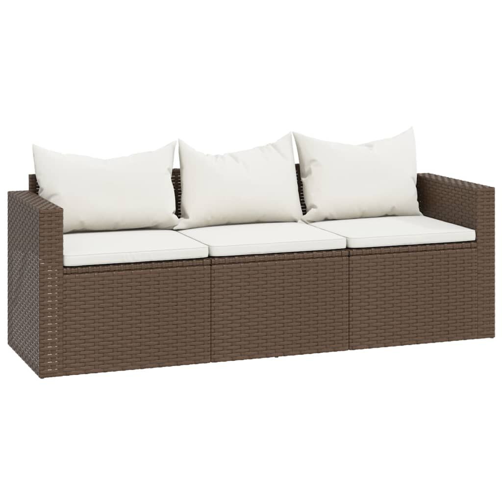 vidaXL Garden Lounge Set Brown Poly Rattan