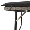 vidaXL Garden Bench with Cushions and Footstool Grey Poly Rattan