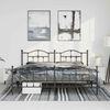 vidaXL Metal Bed Frame without Mattress with Footboard Black 193x203cm