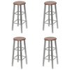 vidaXL Bar Stools 4 pcs Silver and Brown MDF