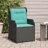 vidaXL Reclining Garden Chairs 2 pcs with Cushions Black Poly Rattan