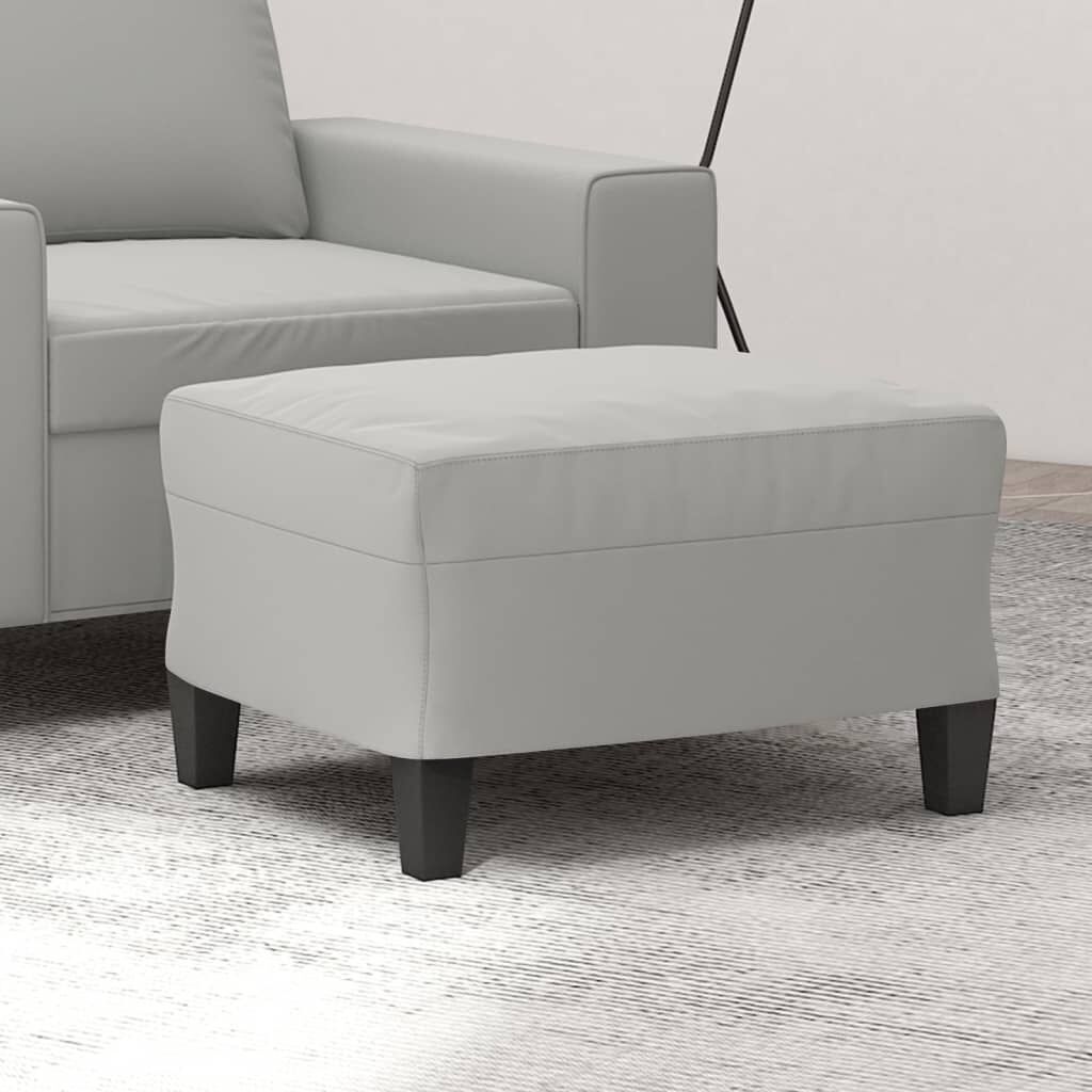 vidaXL Footstool Light Grey 60x50x41 cm Microfibre Fabric