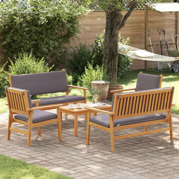 vidaXL 5 Piece Garden Sofa Set with Cushions Solid Wood Acacia