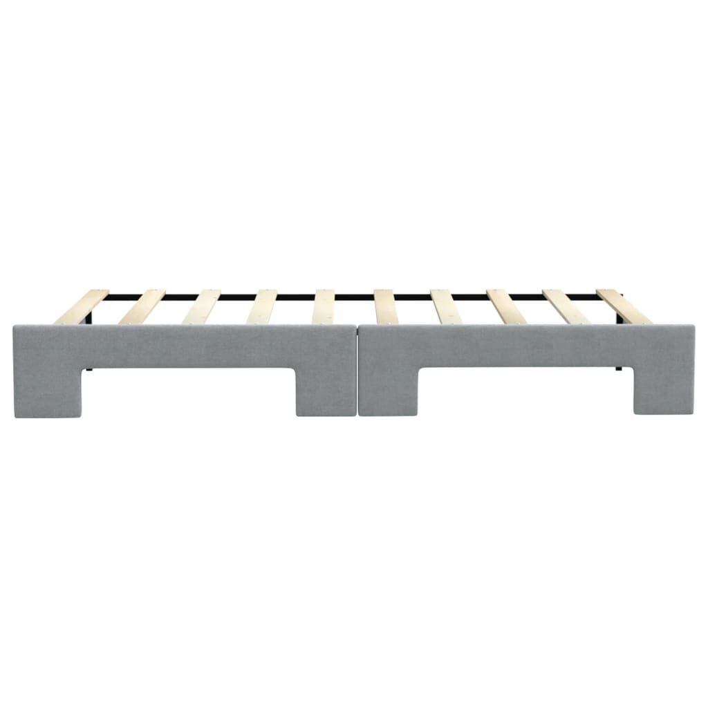 vidaXL Daybed with Trundle without Mattress Light Grey 100x190 cm
