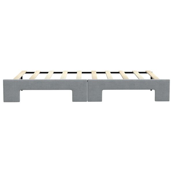 vidaXL Daybed with Trundle without Mattress Light Grey 100x190 cm