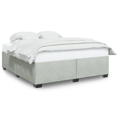 vidaXL Bed Frame without Mattress Light Grey King Velvet