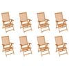 vidaXL Garden Chair | Set of 8 | Teak | Solid Teak wood | Standard | Foldable