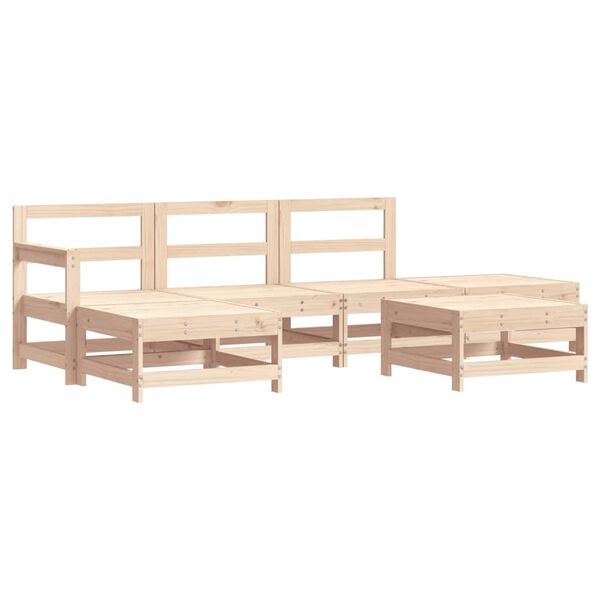 vidaXL 6 Piece Garden Lounge Set with Cushions Solid Wood