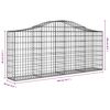 vidaXL Arched Gabion Baskets 6 pcs 200x30x80/100 cm Galvanised Iron