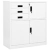 vidaXL Office Cabinet | White | Steel | Medium | Office Cabinet | Rectangular