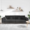 vidaXL Velvet Sofa with Cushion Black 208 cm Velvet
