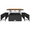 vidaXL Garden Dining Set Black Poly Rattan
