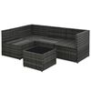 vidaXL 5 Piece Garden Lounge Set with Cushions Poly Rattan Grey