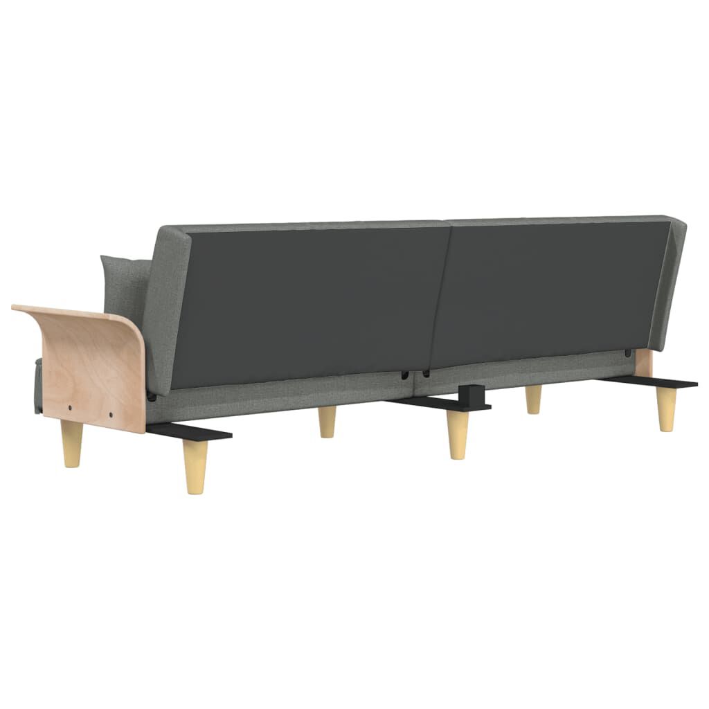 vidaXL Sofa Bed with Armrests Dark Grey Fabric