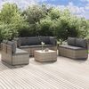 vidaXL 8 Piece Garden Lounge Set with Cushions Grey Poly Rattan