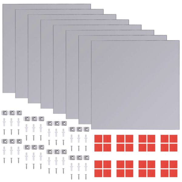 vidaXL Frameless Mirror Tiles Glass 16 pcs 20.5 cm