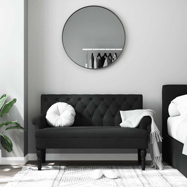 vidaXL Bench with Backrest Black 120x62x75.5 cm Fabric