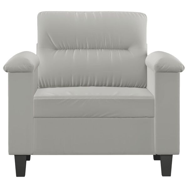 vidaXL Sofa Chair Light Grey 60 cm Microfibre Fabric
