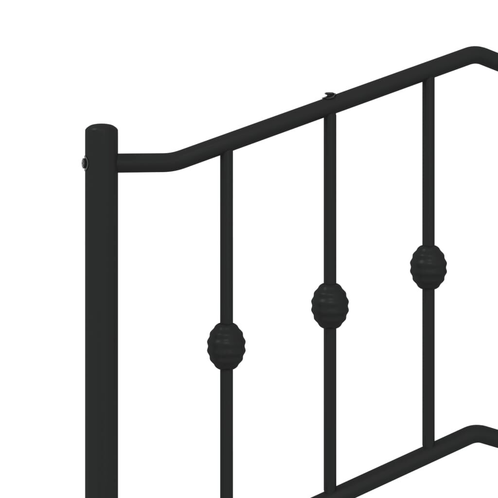 vidaXL Metal Bed Frame without Mattress with Footboard Black 150x200cm