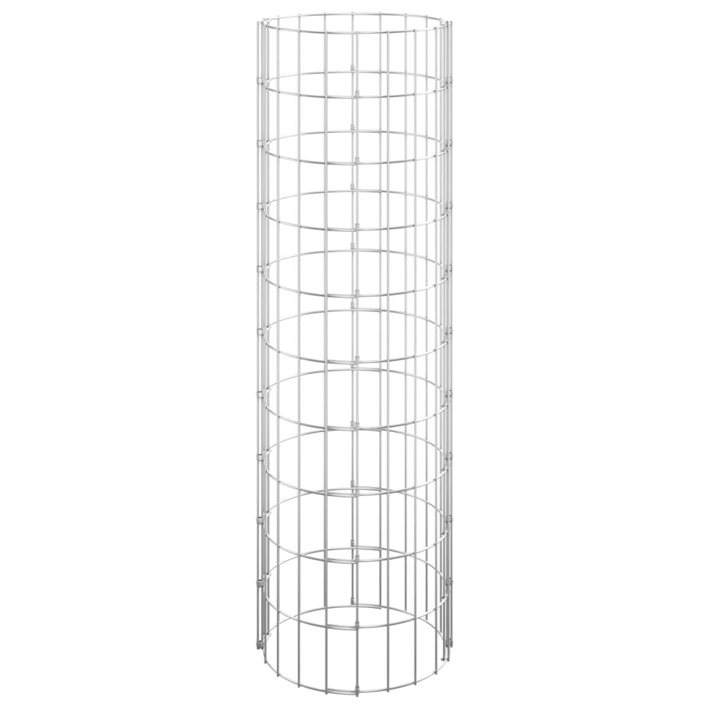 vidaXL Circular Gabion Raised Beds 3 pcs Galvanised Steel Ø30x100 cm