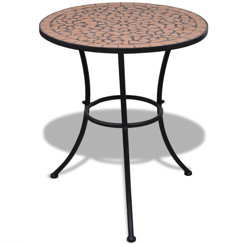 vidaXL 3 Piece Bistro Set Ceramic Tile Terracotta