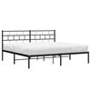 vidaXL Metal Bed Frame without Mattress with Headboard Black 183x213cm